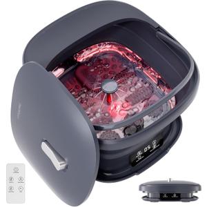 Collapasible Foot Spa Bath Massager with Heat, Pedicure Foot Spa with Bubbles and Jets/Temperature Control/Timer, Foot Soaking Tub for Home, Relaxation and Stress Relief, Gift for Men and Women