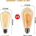 ASOKO ST58 Antique LED Filament Light Bulbs, LED Dimmable Edison Light Bulbs 4W, 2700K Warm White (Amber Glass) E26 Base Pack of 6