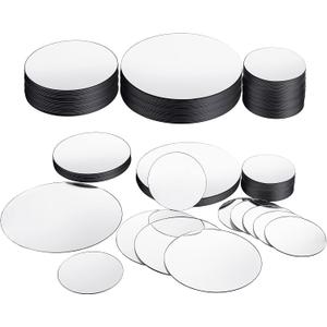 Jetec 40 Pieces Mini Size Round Mirror Small Round Mirror Adhesive Tiles Home Decoration for Crafts and DIY Projects Supplies(2 Inch, 3 Inch, 4 Inch)