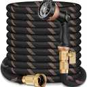 100FT Garden Hose w/10 Function Spray Nozzle, 2026 Ultra Lightweight Water Hoses, 3/4" Brass Connectors- Durable, Lightweight & Flexible Water Pipe for Outdoor & Gardening(Black Rose gold)