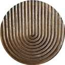 Musanpou Hand-carved Round Art Decor for Home and Living Room Wall Simple Wooden Farmhouse Wall Decor (brown)