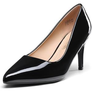 DOBOLIN Women's Heels Closed Pointed Toe Pumps Stiletto High Heels Comfortable Wedding Party Dress Shoes 3-Inch Size 8.5