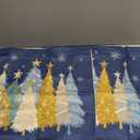 AACORS Christmas Pillow Covers 15X15 Set of 2,Watercolor Christmas Tree Stars Decoration Holiday Farmhouse Winter Pillow Case for Sofa Couch Decor（Blue） AA608-18-2