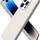 ORNARTO Compatible with iPhone 14 Pro Case 6.1, Slim Liquid Silicone 3 Layers Full Covered Soft Gel Rubber Phone Case Protective Cover with Microfiber Lining 6.1 inch-Stone Gray