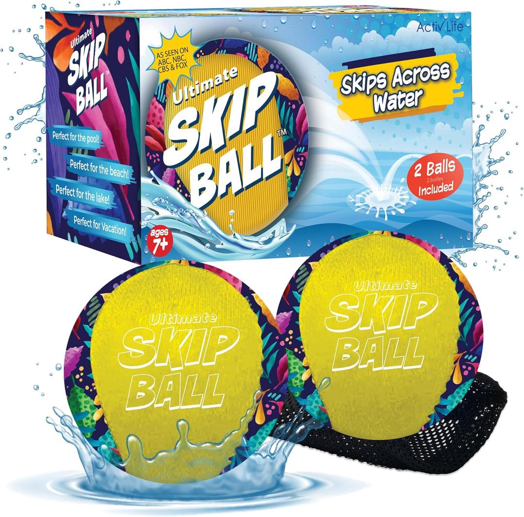 Activ Life The Ultimate Water Skip Balls, Water Bouncing Ball for Swimming Pool, Beach Toys for Friends, Family, Kids and Adults (2.2")