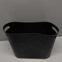 rejomiik Small Can, 3.5 Gallon Slim Garbage Can Plastic Waste Basket with Handles Container Bin for Narrow Spaces Bathroom, Bedroom, Kitchen, Office at Home, Black (1 pack)