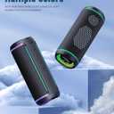 Ortizan Portable Bluetooth Speaker (3nd Gen), Bold 40W Sound with DSP Bass Boost, IPX7 Waterproof, 30Hrs of Playtime, TWS, BT 5.3, Colorful Lights, EQ, USB, Wireless for Home, Outdoor, Party - Black