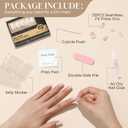 UNA GELLA Press On Nails Short Square : Ombre Soft Gel Press Ons Kit with Nail Glue Adhesive Tabs Nail File, 16 Sizes - 32Pcs Reusable Fake Nails, Nude Cream, Women Gift