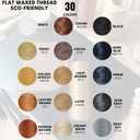 100% Polyester Flat Waxed Threads, 150D/0.8mm, 270Yards/247m. All-Purpose Threads Hand Sewing Leather Projects and Crafts. (Black)