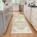 BILEEHOME Boho Runners for Hallway,3x10 Non Slip Washable Neutral Rustic Modern Farmhouse Persian Runner Rugs for Kitchen, 3 x 10, Light Tan Brown and Beige Coffee
