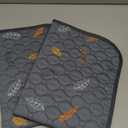 Sunheir Washable Pee Pads for Dogs , Thick Heavy Absorbency Reusable, Prevent Leakage, Waterproof , Non-Slip Pee Pads for Puppy Playpen, Crate, Whelping Box, Potty Training, Grey, 2 packs (Leaves - Deep Grey)