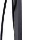 BAGNOLUX Solid Brass Floor Mount Bathtub Faucet Free Standing Tub Faucet Freestanding Tub Filler Matte Black High Flow Rate Swivel Spout with Hand Shower, YGSLT-FANG-BLACK