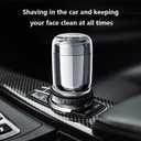 Car Shaver, Stainless Steel Portable Electric Razor for Shaving on The Go (Black)