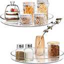 2 Pack Lazy Susan Organizer, 10.6" Clear Lazy Susan Turntable for Kitchen Cabinet,Turntable Organizer for Countertop, Pantry Organization and Storage