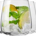 Krosno Glasses for water, juices and other beverages, Elegant design - Set of 6, Capacity 15.9 Fl Oz, Modern Collection, Ideal for the home, restaurant, parties, Dishwasher-safe