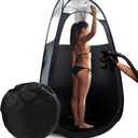 Large Spray Tan Tent  Deluxe Pop Up Tent Portable Tanning Booth with Carry Case  Clear Window for Perfect Spray Tanning  Easy Clean for Home & Salon (Black)