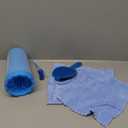 Comotech Dog Paw Cleaner with Bath Brush & Absorbent Towels - Adjustable Ring Handle for Long and Short-Haired Dogs (Large, Blue)