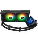 Thermalright Grand Vision 240 ARGB Black CPU Water Cooler with Double PWM Fans with 2150RPM,IPS LCD Screen with 480x480 Resolution,Liquid CPU Cooler for AM5 and LGA1700/1851,3.4-inch LCD Display