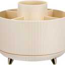 360degree Makeup Organizer Rotation Stylish Cosmetic Display Case for Vanity Divided Compartments for Skincare and Perfume Storage