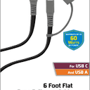 Zgear 6 FT Flat Sync& Charge Cable 2 Pack