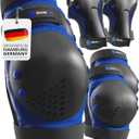 SKATEWIZ Skateboard Pads Protective Gear Set for Kids and Adults - Smash - Roller Skate Pads [6pc] with Wrist Guards - Skating Protective Gear - Roller Derby, M/L