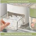 Ice Cube Tray with Lid & Bin Ice Maker Ice Trays for Freezer Ice Container- Reusable Ice Mold for Whiskey, Cocktail, Coffee, Beer Drinks with Ice Trays Ice Tongs (White)