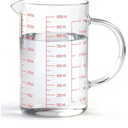Luvan 34OZ/1000ML Glass Measuring Cup, 4 Cup Glass Measuring Cups With 3 Scales (Ml/Oz/Cup), High Borosilicate Measuring Cup With Handle and V-Shaped Spout, Dishwasher/Freezer/Microwave Safe