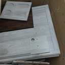 LINSY HOME Farmhouse End Table with Charging Station, Narrow Side Table for Living Room, Sofa Side Table with Drawer and Storage Cabinet, Small Nightstand for Home Office (Glass Door, Washed Grey and Brown)