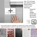 Livelynine 17.5x276 Striped Peel and Stick Wallpaper Grey and White Stripe Wallpaper for Bedroom Bathroom Accent Wall Linen Cloth Fabric Textured Modern Vertical Stripes Contact Paper Self Adhesive