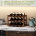 BMOSU Bamboo Wine Rack Wine Storage Cabinet Shelf 12 Bottle Wine Racks Countertop Sturdy for Kitchen Dining Room Pantry - 3 Tiers Wine Rack(Brown)
