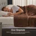 Wemore Sherpa Fleece Weighted Blanket for Adult 15 lbs Twin 48"x72" Brown