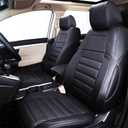 CocheFamilia Custom Fit Full Set Car Seat Covers for Select Honda CRV 2017 2018 2019 2020 2021 2022 - Leatherette (Black, 2017-2022 CRV)