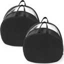 2 Pack Helmet Bag Nylon Durable Motorcycle Mx Helmet Storage Bag Medium, with Handle and Fleece Lining, Water-resistant, Zipper for Ski Snowmobile Dirt Bicycle Bike Storage Accessories