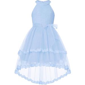 GRACE KARIN Flower Girl Dress Kids Wedding Guest Birthday Party Formal Lace Tulle Princess High Low Dresses 12Y