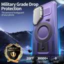 Camera Stand Case for Galaxy S25 Edge, [Compatible with MagSafe][Lens Cover] 2025 Version Military Grade Protective Soft Case for Samsung Galaxy S25 Edge 6.7" Men Women, Red (Purple)