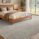 FinRec Low Pile 5x7 Area Rugs for Bedroom Living Room, Thin Rug Solid Color, Non-Slip Carpet Indoor for Home Decor (Greige/White)