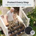 PELEGON Outdoor Stair Treads Non-Slip for Wooden Steps (12 Stairs) 6"x30" Heavy Duty Waterproof Anti Slip Traction Tape, Black Grip Tape Treads Outdoor for Wood, Decks, Ramps