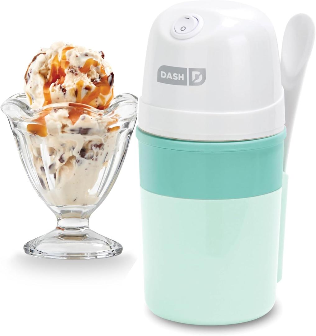DASH My Pint Ice Cream Maker Machine (Aqua): Multi-Purpose Soft Serve Ice Cream Machine for Homemade Gelato, Sorbet, Frozen Yogurt, Includes Mixing Spoon, Easy to Clean and Store (0.4qt)