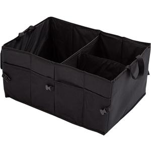 Trunk Organizer Car Basket Storage Tote Organizer Small Black Collapsible Snack Bins for Car SUV Sedan