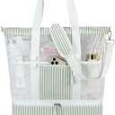 Bluboon Mesh Beach Tote Bag with Cooler Compartment Insulated Detachable Picnic Bag with Zipper and Pocket Pool Bag for Women