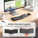 MEETION Ergonomic Foldable Keyboard and Mouse, Portable Bluetooth Keyboard and Mouse for Business Travel, Ultra-Thin Folding Wireless Keyboard Mouse for Windows/Mac/iOS/Andriod, C9880