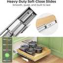 Pull Out Cabinet Organizer, Soft Close Wooden Slide Out Drawers for Pots and Pans, Full-extension Roll Out Shelves for Kitchen Cabinets, Pantry Organization, Bottom & Side Mount(12"W X 21"D x 3.4''H)