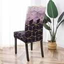 Gibelle Dining Room Chair Covers Set of 12, Stretch Parsons Chair Slipcovers Universal Removable Washable Chair Seat Covers Protector for Dining Room, Kitchen, Hotel and Party, Purple Cubes