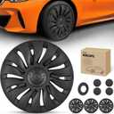 Nilight Wheel Cover Hubcaps 19 Inch for Tesla Model Y Accessories 2021 2022 2023 2024 Tesla Model Y Gemini 19 Inch Hub Caps Set of 4 Rim Protector Wheel Covers Replacement Uberturbine Style Matt Black