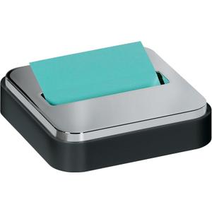 Post-it Note Dispenser with Post-it Pop-up Notes, Black Base with Steel Top, 1 Aqua Splash 3 in. x 3 in. Super Sticky Note Pad, Classroom or Office Supplies