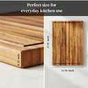 Large 18x14 Inch Acacia Wood Cutting Board, 0.6" Thin Edge Grain w/Deep Juice Groove & Handle for Meat, Bread, Cheese, Kitchen Prep, Solid Hardwood, Non-Toxic, BPA-Free by New M Way