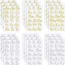 18 Sheet Christmas Iron Letters Iron on Letters Cursive Heat Transfer Letter for Clothing Stocking Printing Craft Decoration(Golden, Silver)