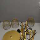 Dimmable Floor Lamp, Industrial Floor Lamps for Living Room, Gold Tree Lamp Standing Lamp Tall Lamps with 3 Elegant Teardrop Cage Head & 800 Lumens LED Bulbs for Living room Bedroom Office Dining Room (Gold-70 inches)