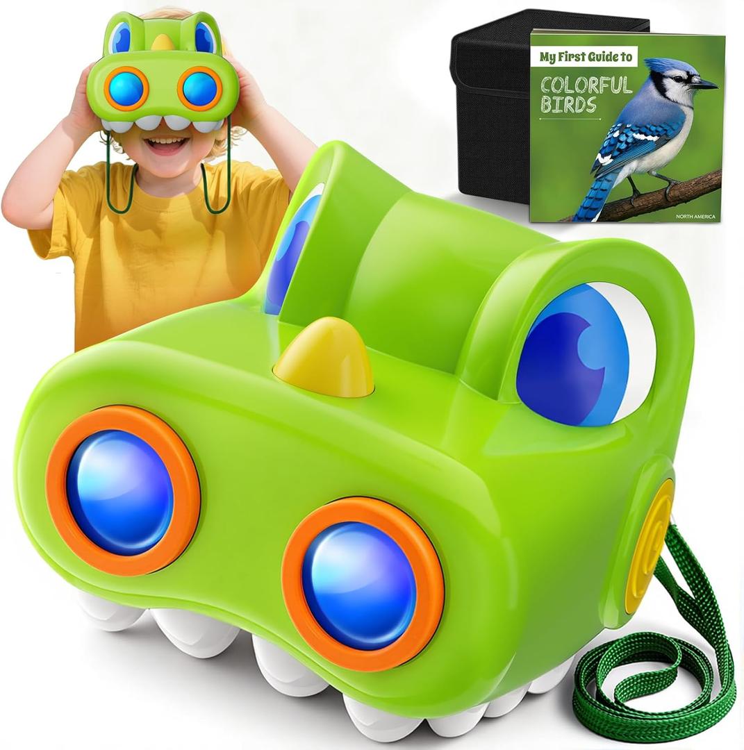Dinosaur Toys for Boys Age 3-12 Kids Binoculars, Dinosaur Binoculars with Compass & Bird Watching Manual,3 4 5 6 7 8 9 10 11 12 Year Old Boys Toys, Outdoor Camping Exploration, Kids Stocking Stuffers