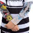 Spooktacular Creations Halloween Prisoner Costume Kids, Jail Costume with Handcuffs for Child Boys Halloween Dress Up Party (M)